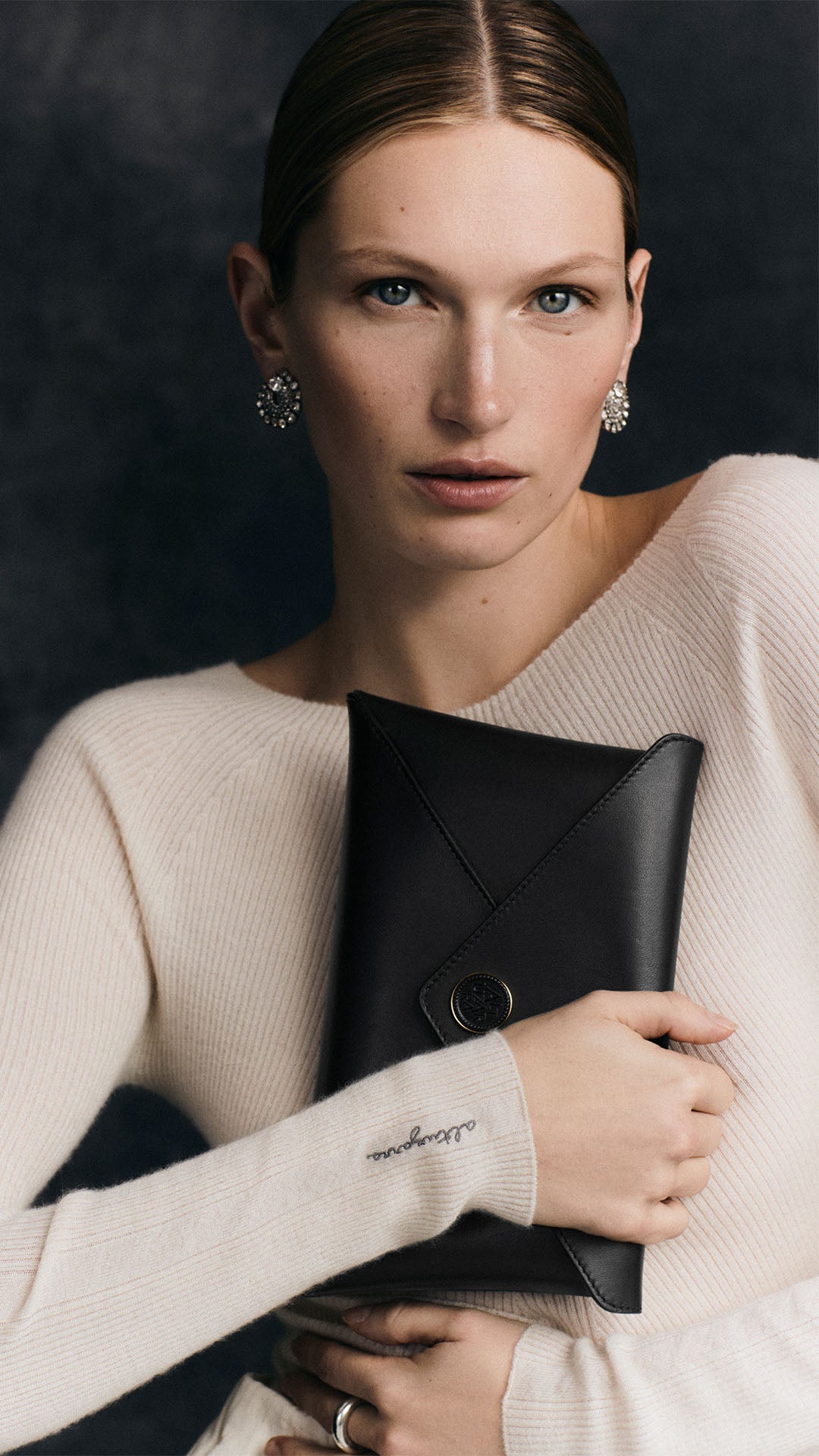 Medallion Envelope Clutch Satin