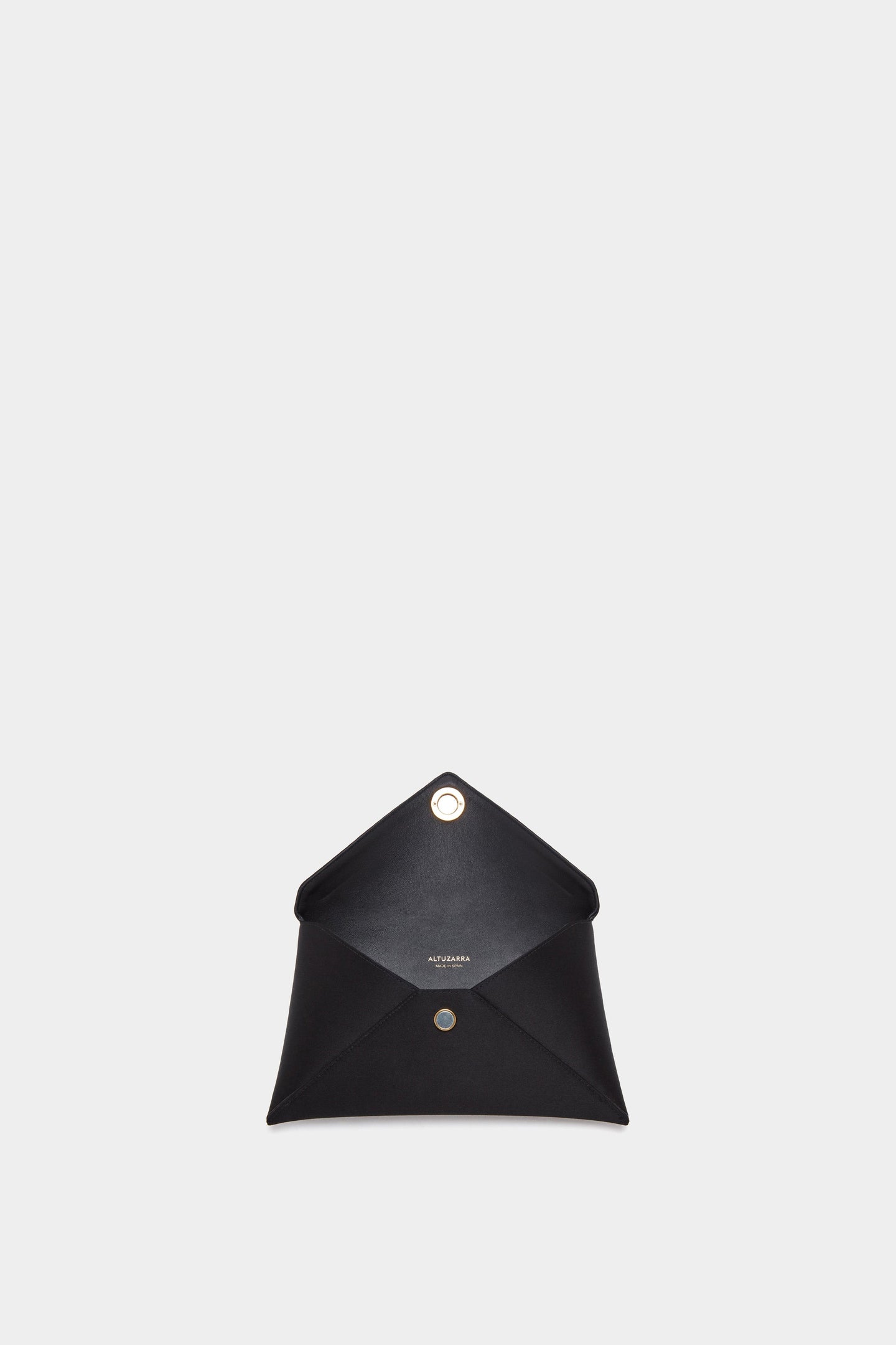 Altuzarra_'Medallion' Envelope Clutch Satin_Black