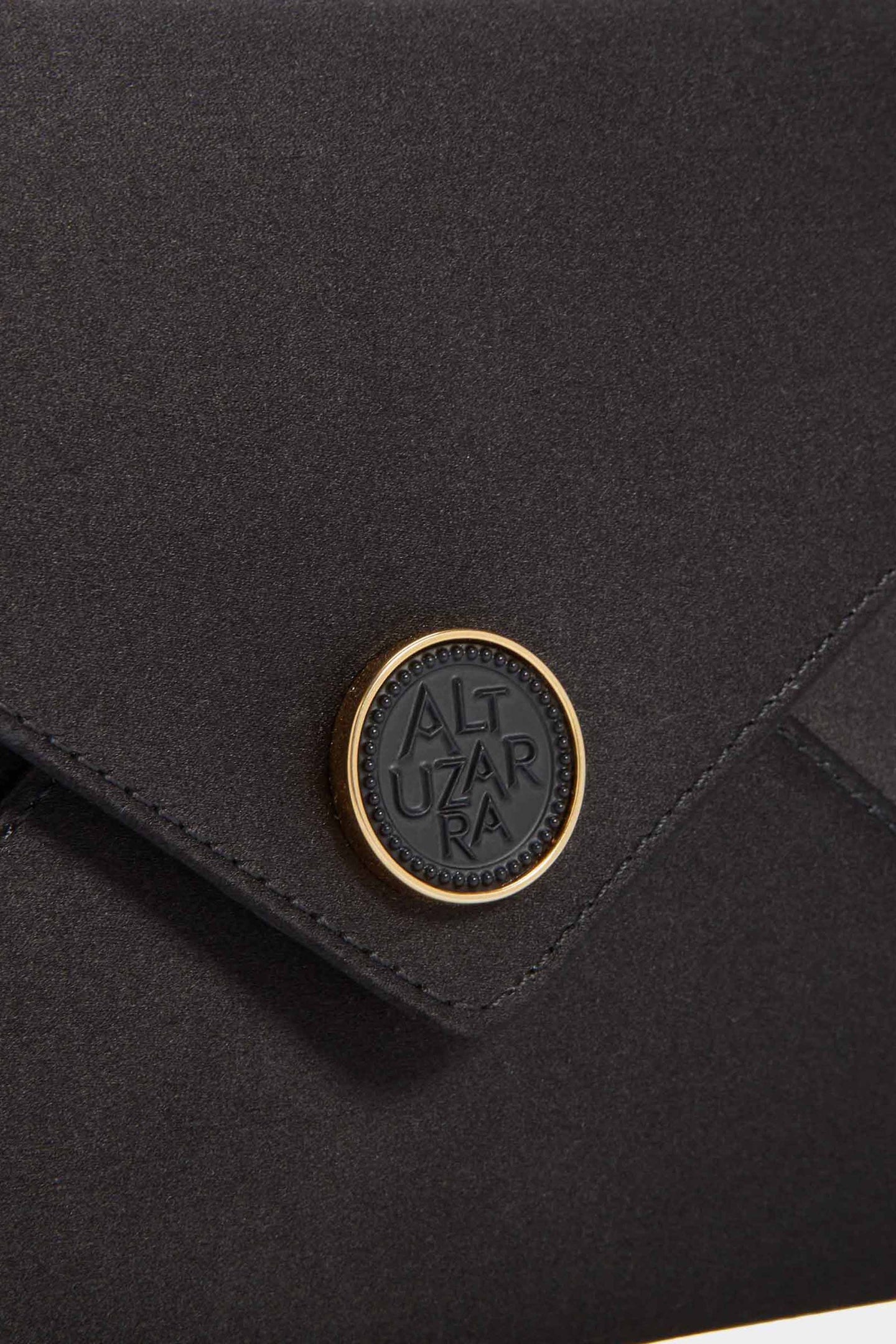 Altuzarra_'Medallion' Envelope Clutch Satin_Black