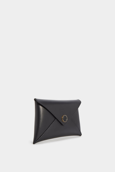 Altuzarra_'Medallion' Envelope Clutch_Black Leather