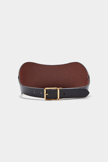 Altuzarra_'Reversible' Corset Belt_Black/Woody