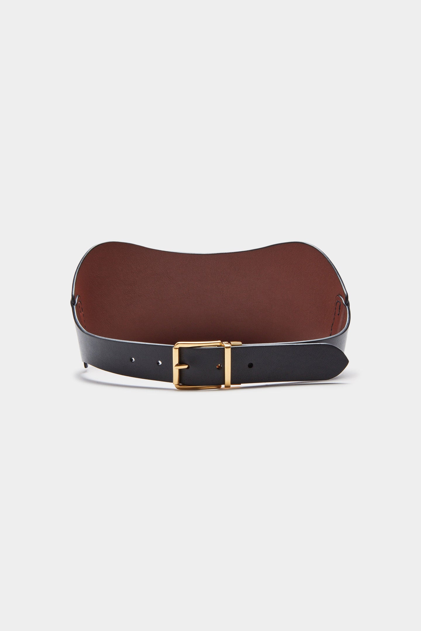 Altuzarra_'Reversible' Corset Belt_Black/Woody