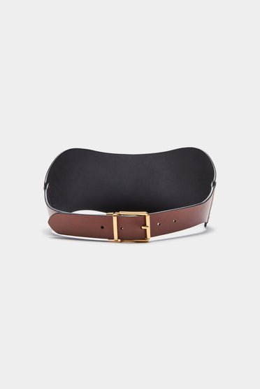 Altuzarra_'Reversible' Corset Belt_Black/Woody