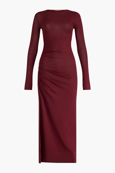 アンパラレルド ノヴァリス Amabel - Mesh Jersey And Okobor™ Alt-Leather Maxi Dress - Blue