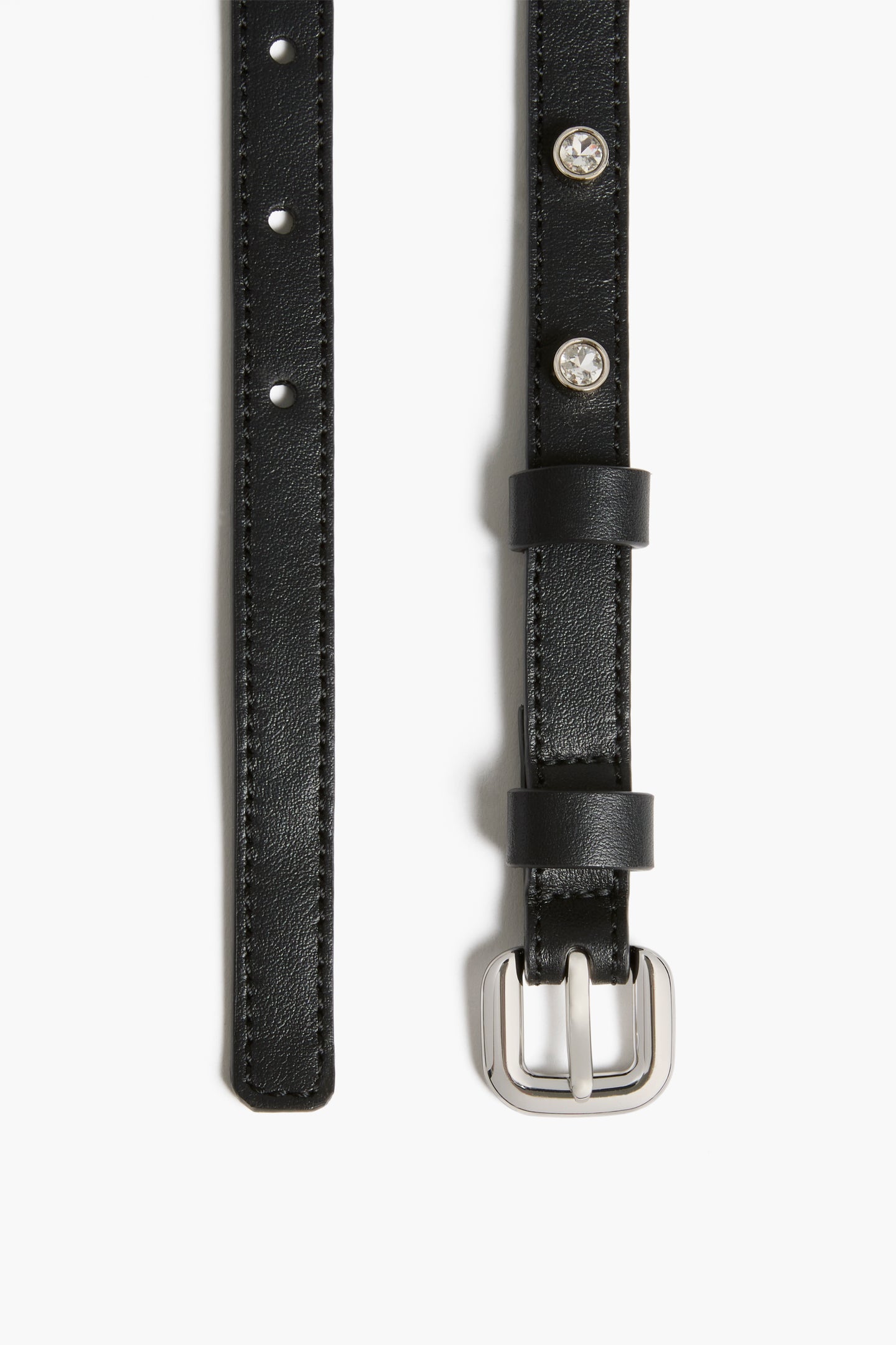 Skinny Belt With Studs Buckle Belt