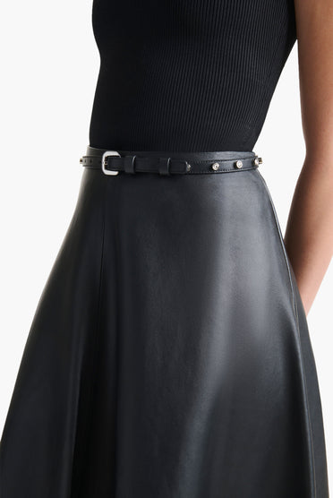 Skinny Belt With Studs Buckle Belt