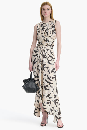altuzarra penny striped draped wrap midi dress Altuzarra Penny Stripe Cotton Midi Dress
