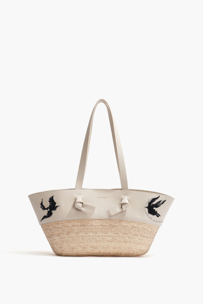 Knot Basket Small Long Handle in Ivory Embroidered Bird – Altuzarra