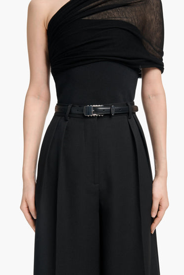 Elongated Studded Buckle Belt