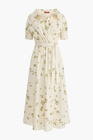altuzarra dress Kieran in Glacial Blue Stripe short sleeves Nelly Dress in Pale Blush
