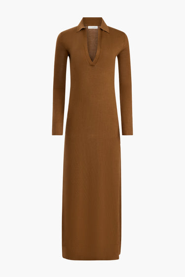 altuzarra brown dress Altuzarra Stunt Reversed Knit Maxi Dress in Brown