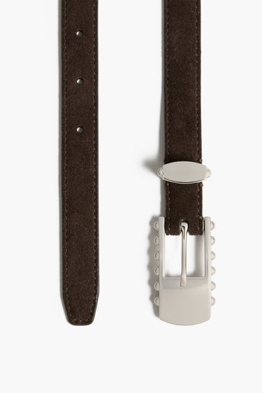 Elongated Studded Buckle Belt